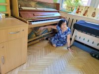 Zajęcia z panią Małgosią-Nutki poznają budowę pianina.